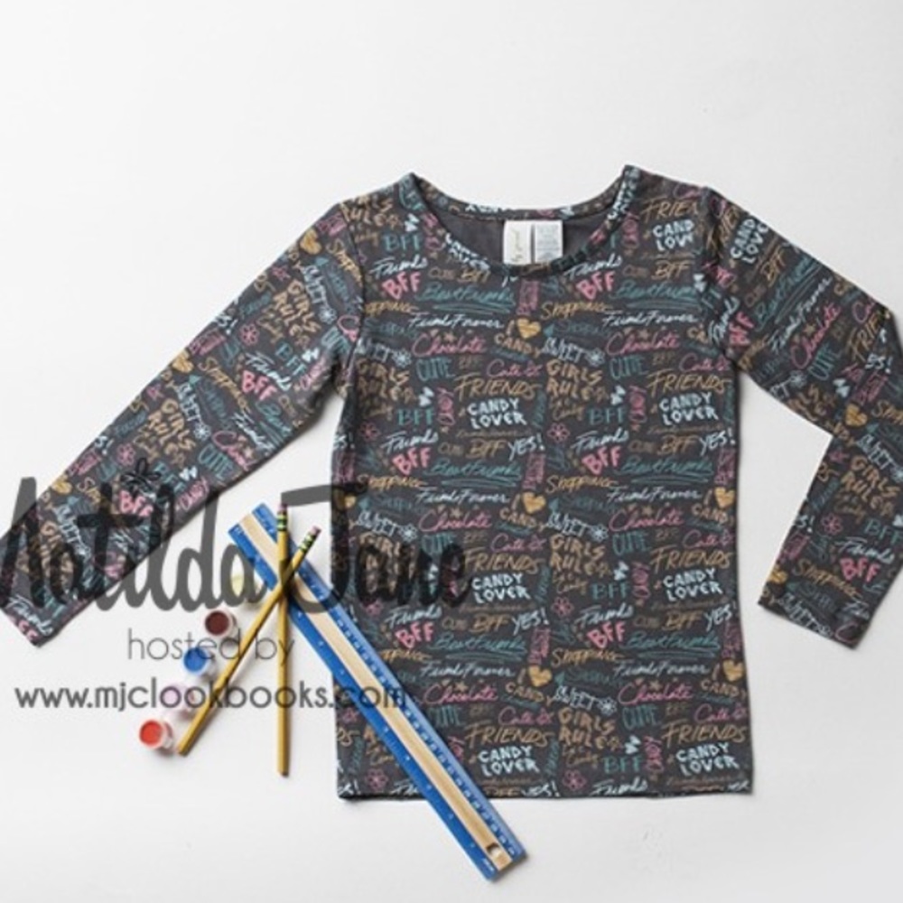 Matilda Jane Scribble top kid girl size 8 -used